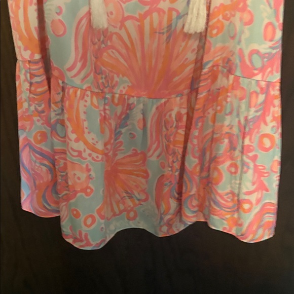 Lilly Pulitzer Pink and Orange Alanna Off Shoulder Dress XL - Picture 5 of 6